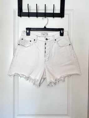 Abercrombie & Fitch White Denim Cutoff Shorts